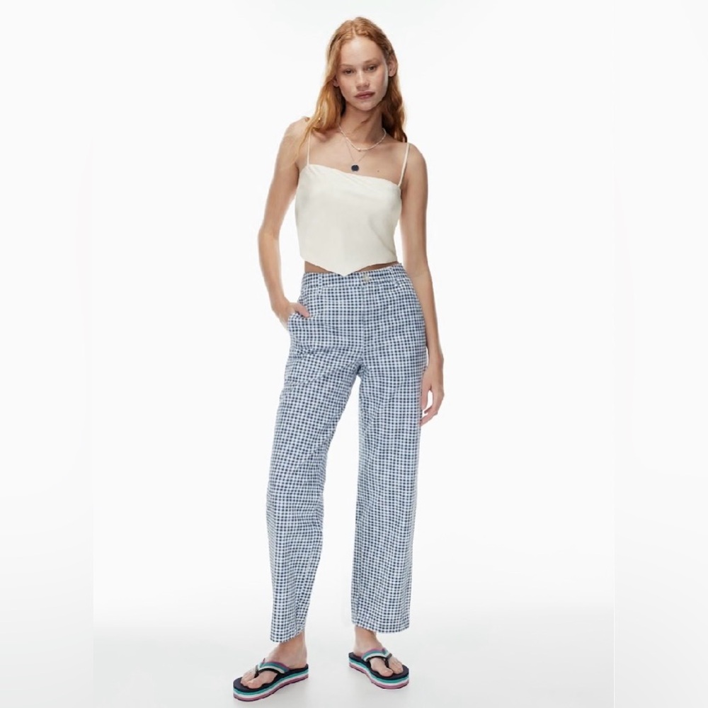 Aritzia Sunday Best Chartreuse Satin Top - Picture 8 of 9
